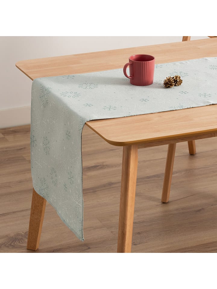 GAMUSI Bieżnik "Sparkle" w kolorze srebrno-błękitnym rozmiar: 45x135 cm