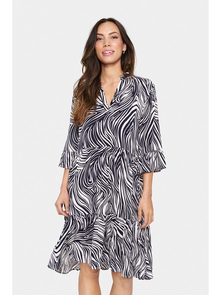 SAINT TROPEZ Sukienka w kolorze granatowo-białym rozmiar: XXL