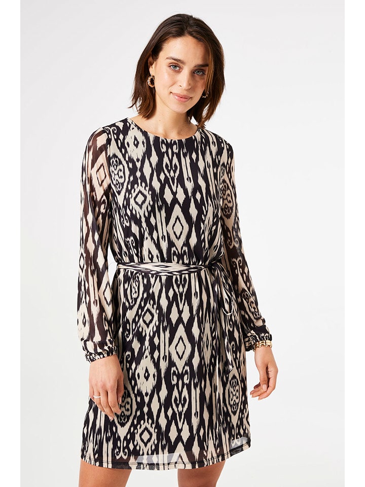 Garcia Sukienka w kolorze kremowo-czarnym rozmiar: XXL