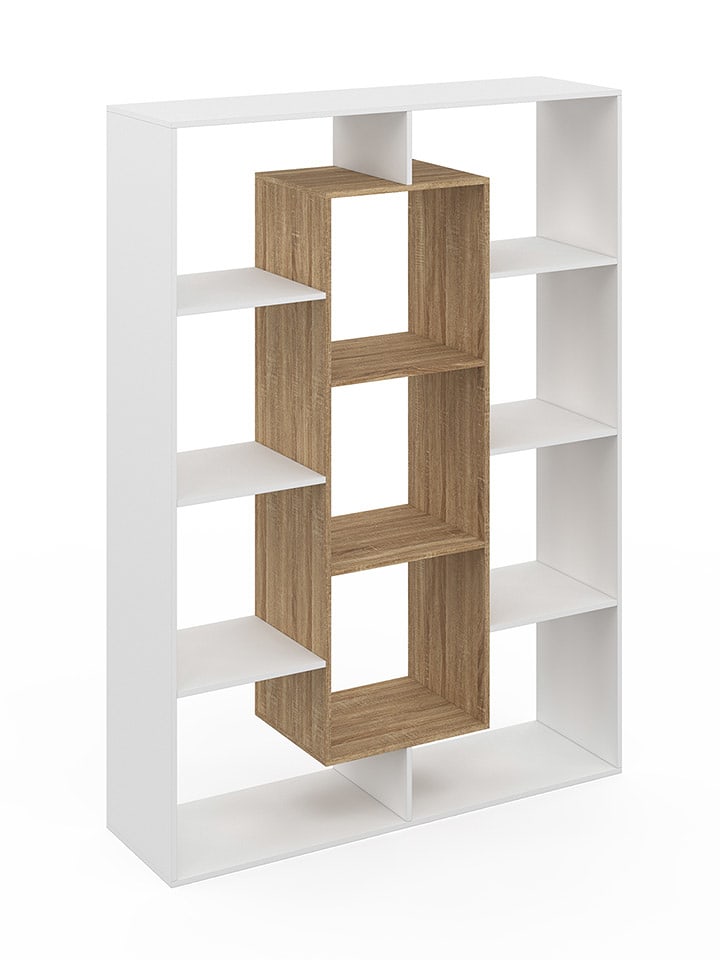 IDOMYA Essentials Regał w kolorze biało-jasnobrązowym na książki - 104 x 143 x 30 cm rozmiar: onesize