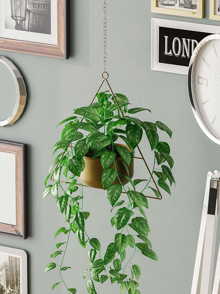 Evila Doniczka "Harpusta" w kolorze złotym - wys. 40 x Ø 17 cm rozmiar: onesize