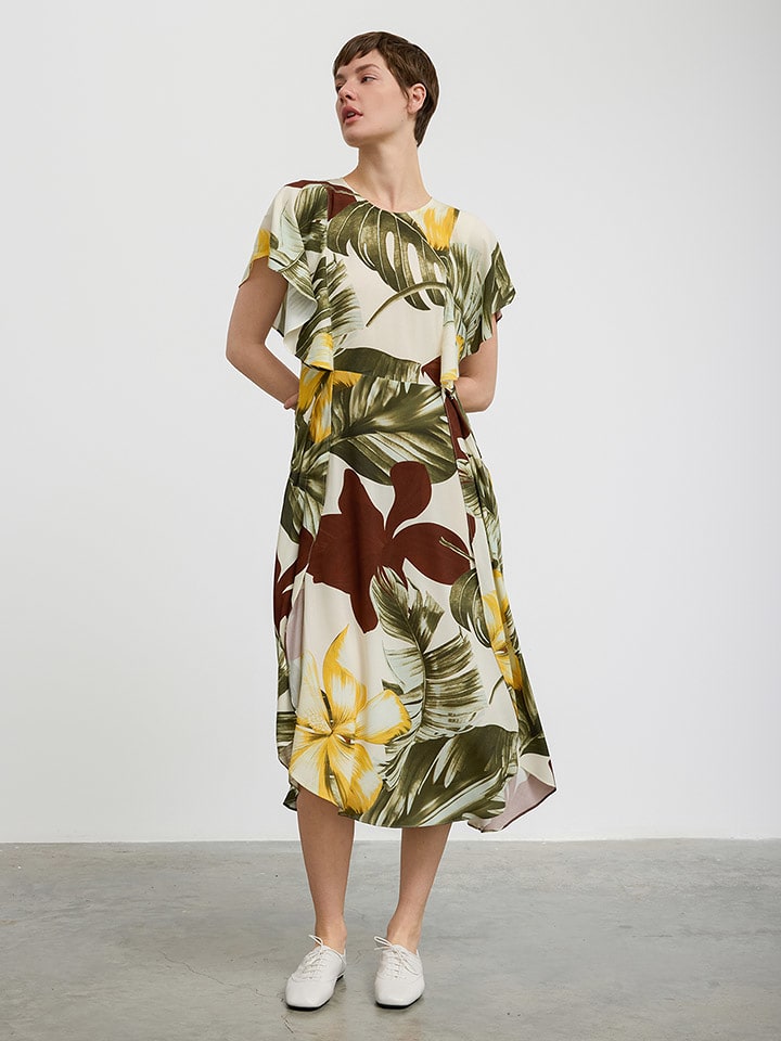 BGN Sukienka w kolorze zielono-kremowym rozmiar: 34