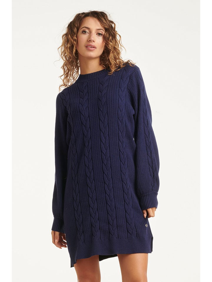 Smashed Lemon Sukienka dzianinowa w kolorze granatowym rozmiar: XS