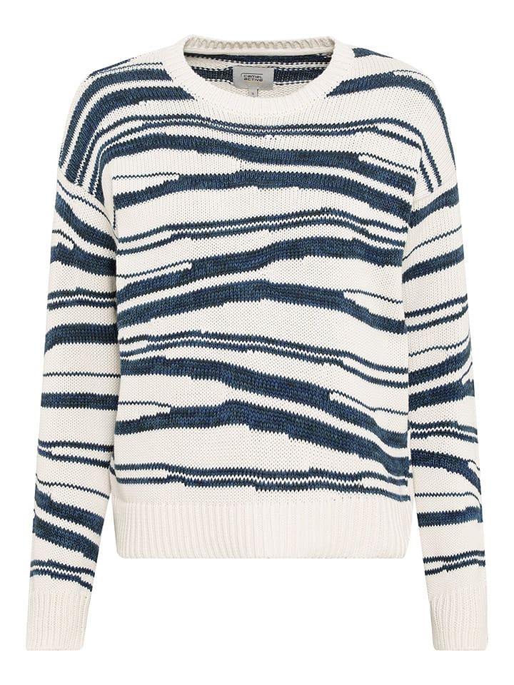 Camel Active Sweter w kolorze biało-granatowym rozmiar: XXL