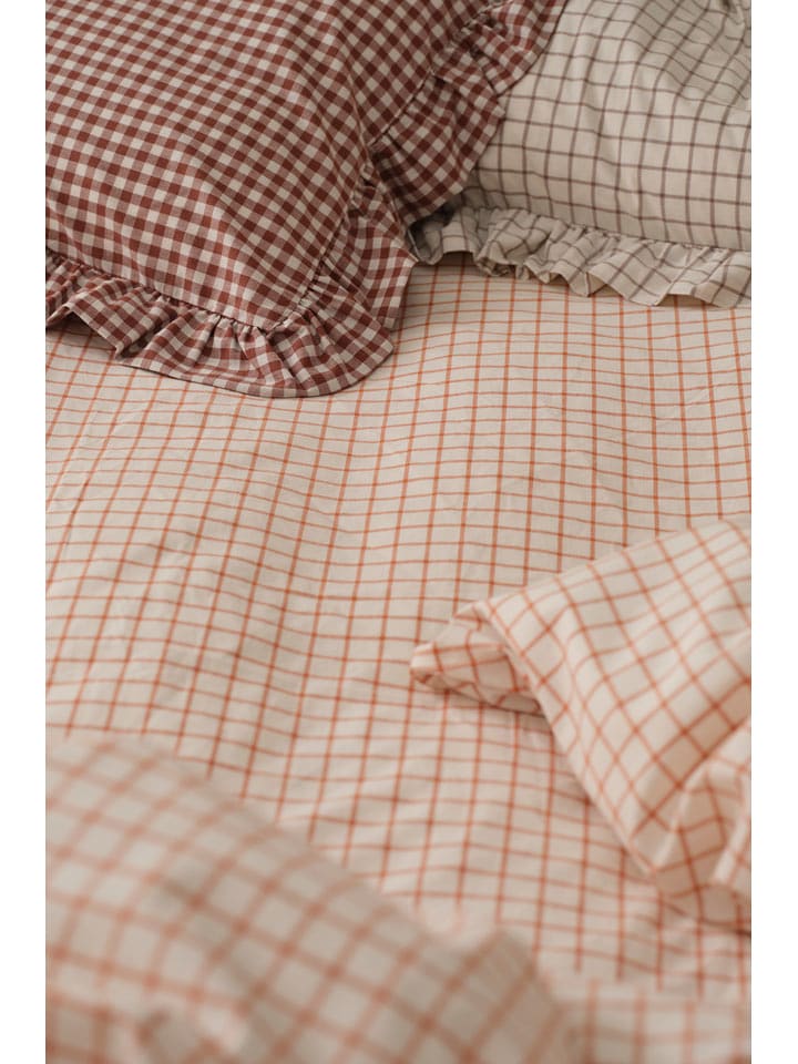 Ellos Home Prześcieradło "Sonneli" w kolorze pomarańczowym na gumce rozmiar: 90x200 cm