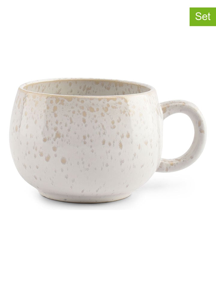 Salt and Pepper Kubki (4 szt.) "Curvy" w kolorze biało-beżowym - 300 ml rozmiar: onesize