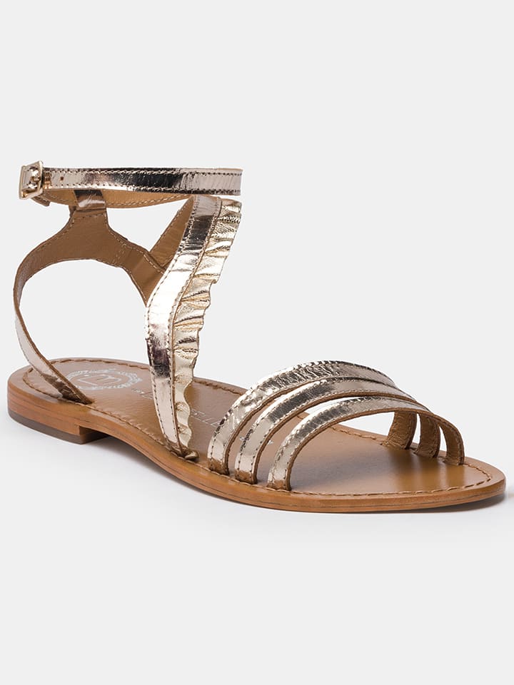 Les BAGATELLES Skórzane sandały "Carroll" w kolorze złotym rozmiar: 37