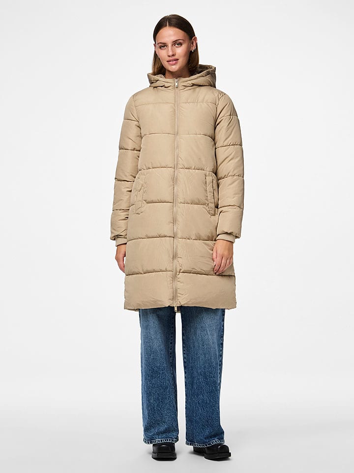 Pieces Płaszcz pikowany "Pcbee" w kolorze beżowym rozmiar: XL