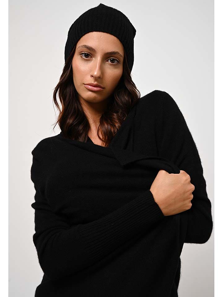 AUTHENTIC CASHMERE Kaszmirowa czapka "Scott" w kolorze czarnym rozmiar: onesize