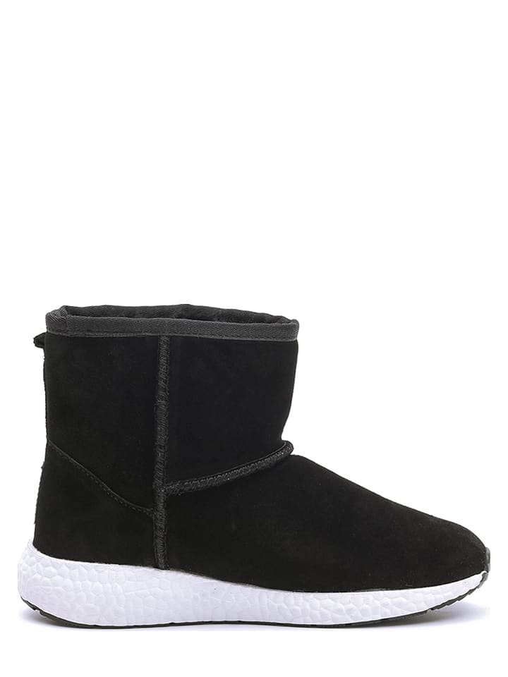 NICEBAY Skórzane botki zimowe "Boop" w kolorze czarnym rozmiar: 39