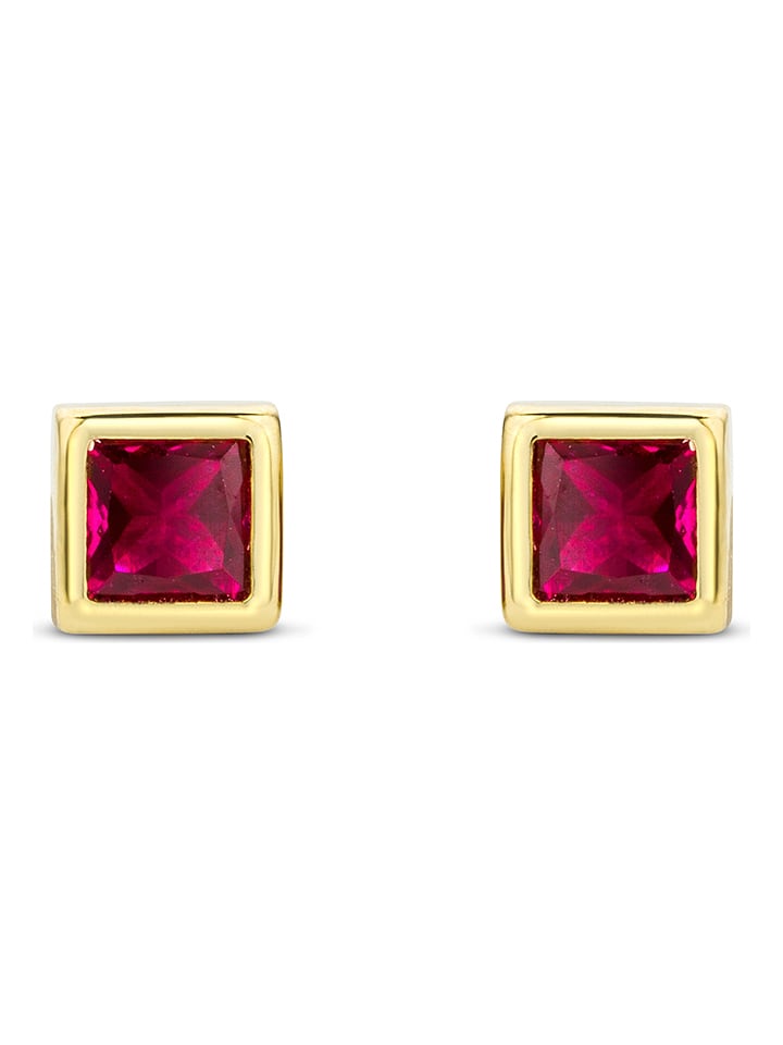 Revoni Złote kolczyki-wkrętki z rubinami rozmiar: onesize