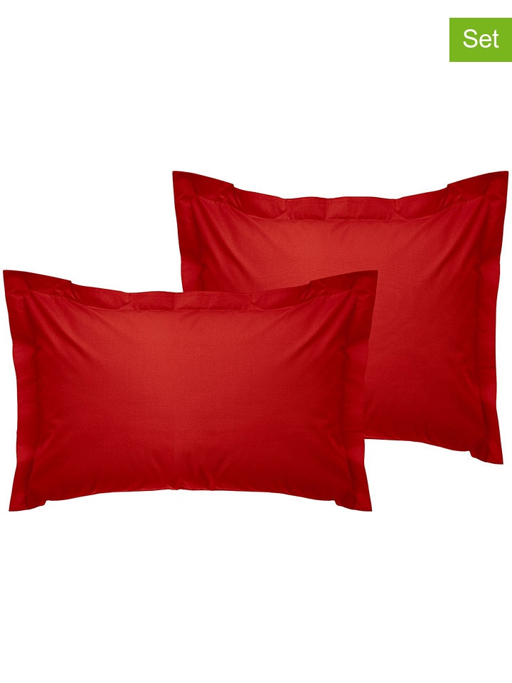 Colourful Cotton Poszewki renforcè (2 szt.) w kolorze jasnoczerwonym na poduszkę rozmiar: 60x60 cm