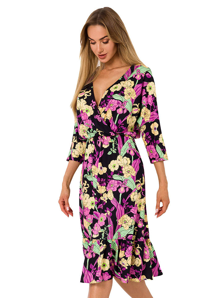 made of emotion Sukienka w kolorze czarnym ze wzorem rozmiar: L