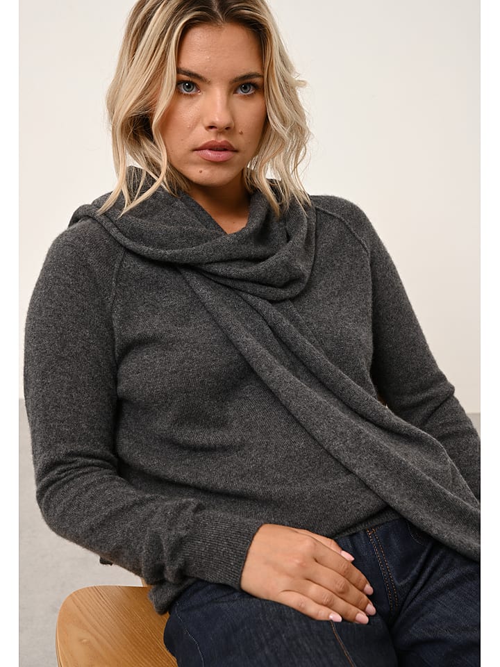 Perfect Cashmere Kaszmirowy szal "Spencer" w kolorze antracytowym - 200 x 30 cm rozmiar: onesize