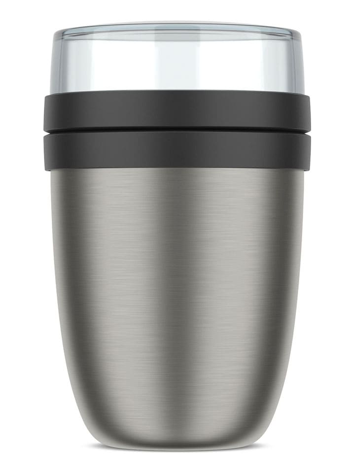 Mepal Lunchpot "Ellipse" w kolorze srebrno-czarnym - wys. 16,9 x Ø 10,7 cm rozmiar: onesize