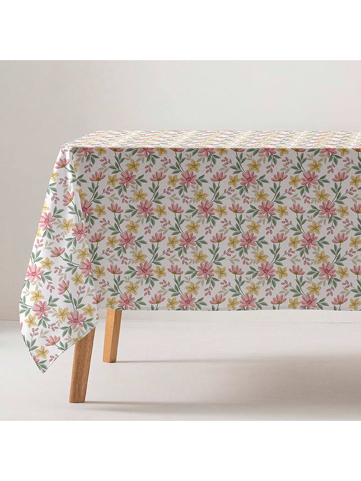 GAMUSI Obrus "Levantia" w kolorze jasnoróżowo-żółto-zielonym rozmiar: 140x100 cm