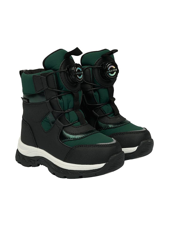 mikk-line Botki zimowe w kolorze czarno-zielonym rozmiar: 25