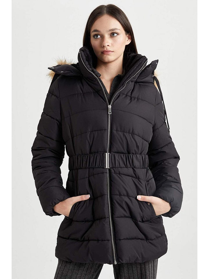 DeFacto Kurtka pikowana w kolorze czarnym rozmiar: XL