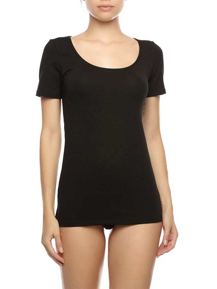 COTONELLA Koszulki (2 szt.) w kolorze czarnym rozmiar: XL