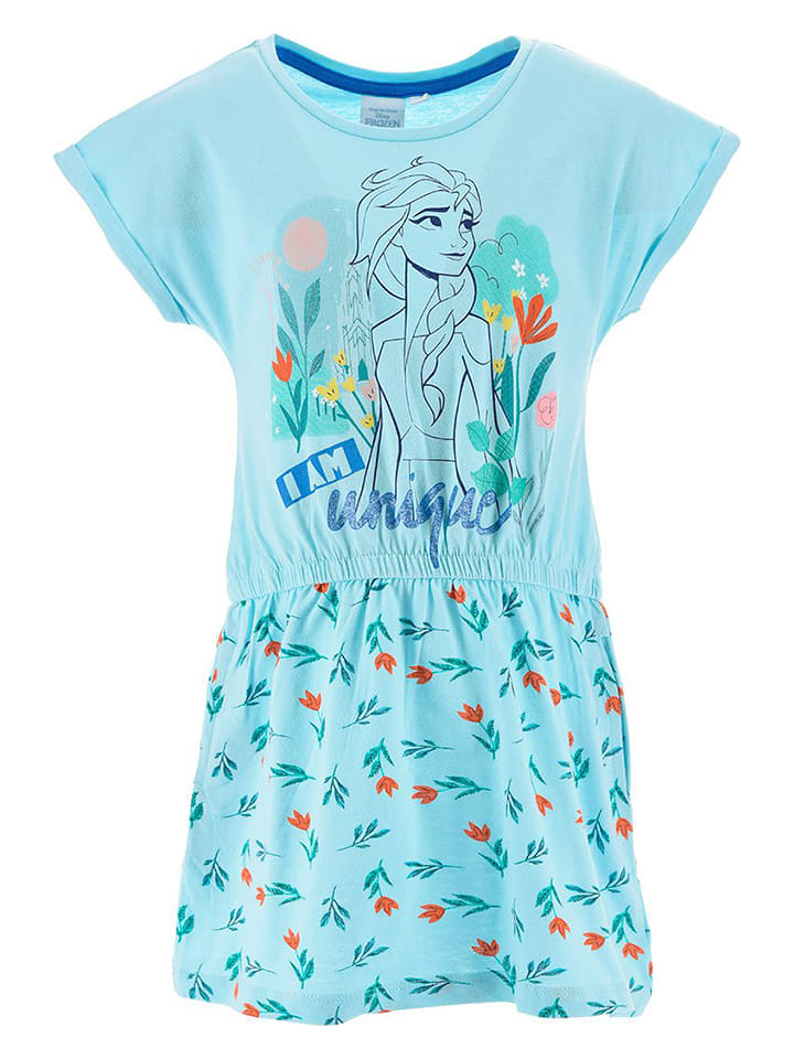 Disney Frozen Sukienka "Kraina Lodu" w kolorze błękitnym rozmiar: 110
