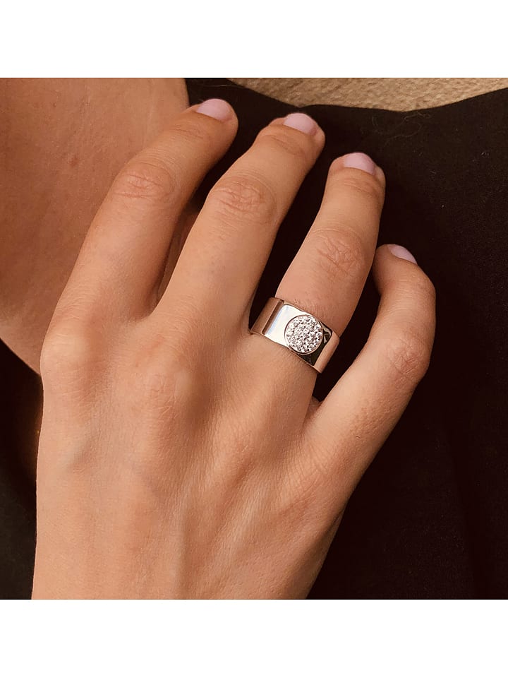 Eclat d'Argent Srebrny pierścionek z cyrkoniami rozmiar: 54