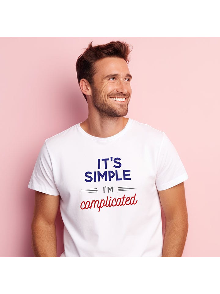 WOOOP Koszulka "It´s simple I´m complicated" w kolorze białym rozmiar: L