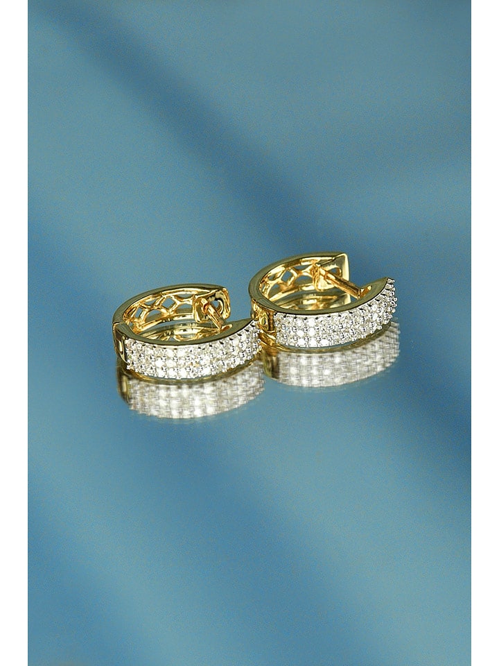 ATELIER DU DIAMANT Złote kolczyki-kreole "Rangs Scintillants" z diamentami rozmiar: onesize