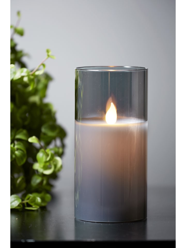 STAR Trading Świecznik LED w kolorze czarnym - wys. 15 x Ø 7,5 cm rozmiar: onesize