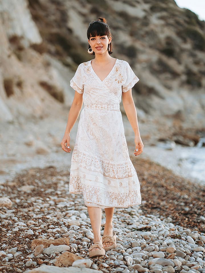 Isla Bonita by SIGRIS Sukienka w kolorze beżowym rozmiar: XL