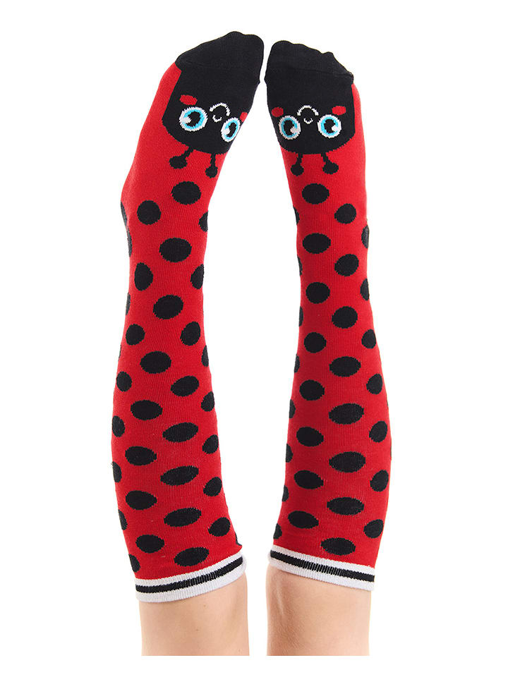 Denokids Podkolanówki "Ladybug" w kolorze czerwonym rozmiar: 116/122