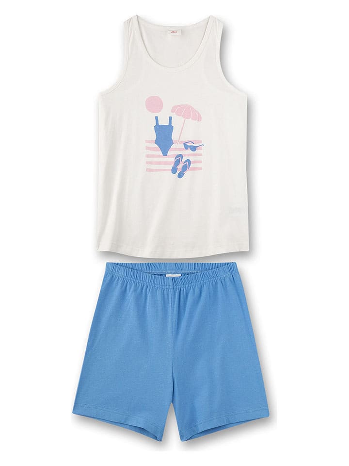 s.Oliver Piżama w kolorze niebiesko-białym rozmiar: 152