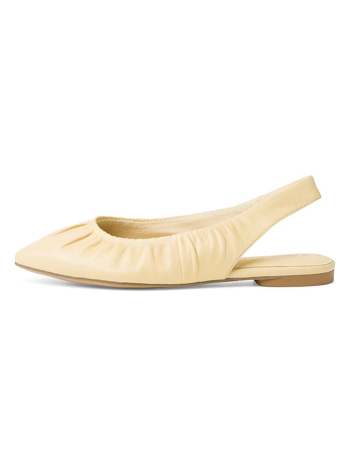 Tamaris Skórzane baleriny w kolorze żółtym z paskiem rozmiar: 38