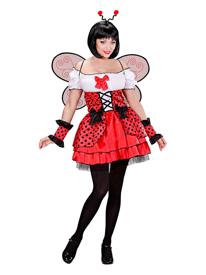Carnival Party 4-częściowy kostium "Ladybird" w kolorze czerwono-białym rozmiar: S