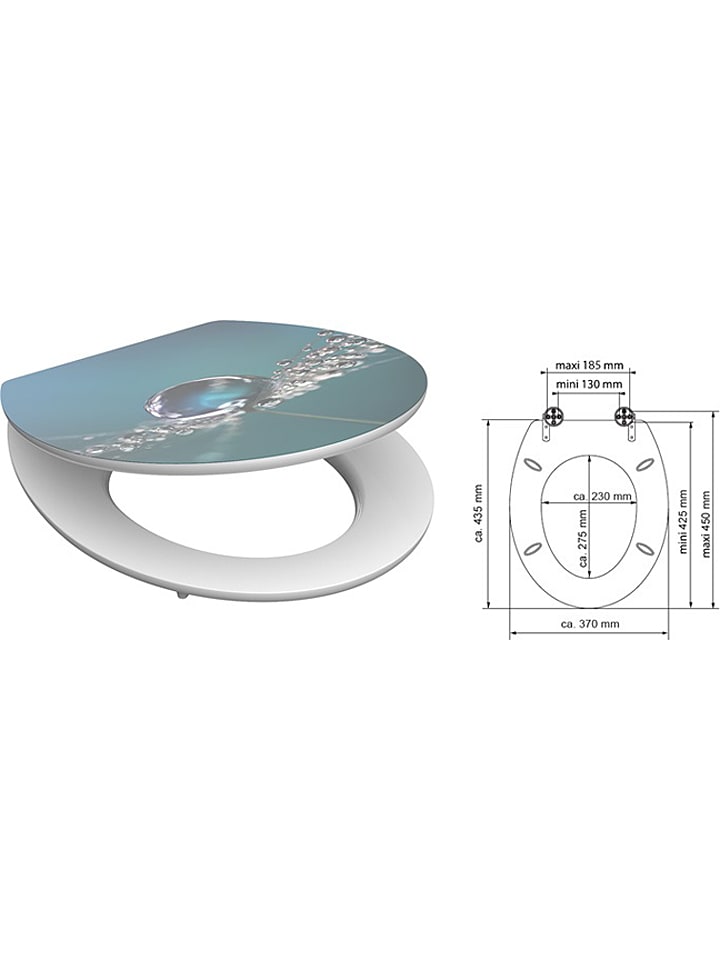 Schütte Wolnoopadająca deska WC w kolorze błękitnym rozmiar: onesize
