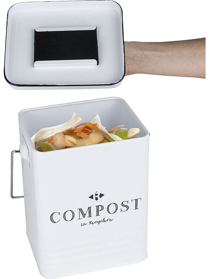 COOK CONCEPT Pojemnik w kolorze białym na kompost - 5 l rozmiar: onesize