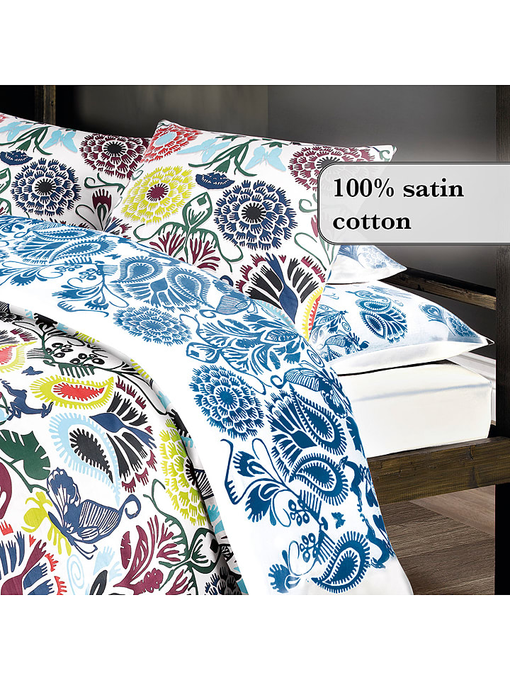 CXL by Christian Lacroix Satynowe prześcieradło w kolorze kremowym na gumce rozmiar: 90x200 cm