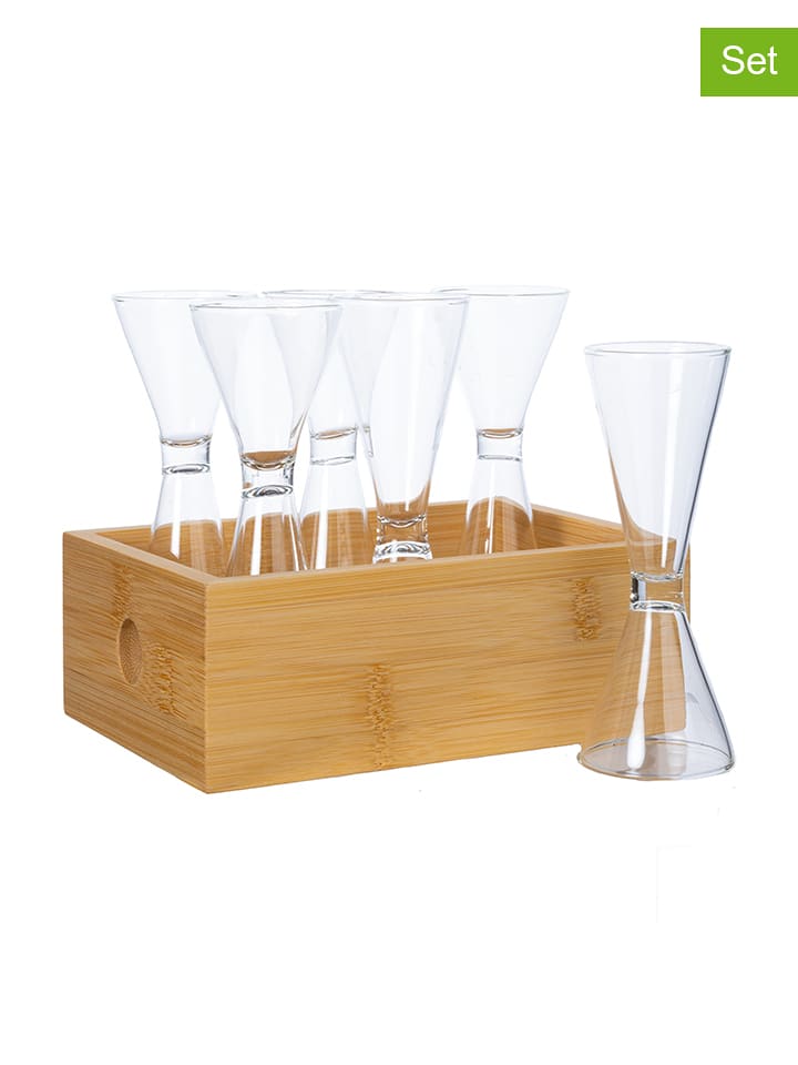 Sagaform 7-częściowy zestaw w kolorze jasnobrązowym - wys. 4 x Ø 13 cm rozmiar: onesize