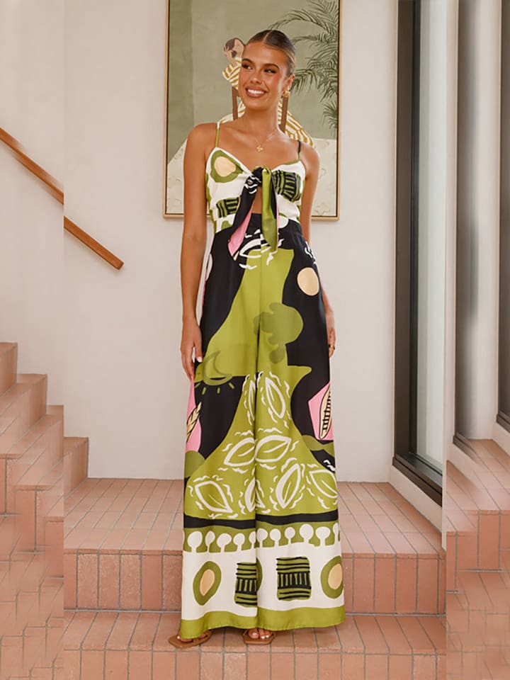 Tazga Kombinezon w kolorze zielono-czarno-jasnoróżowym rozmiar: 34