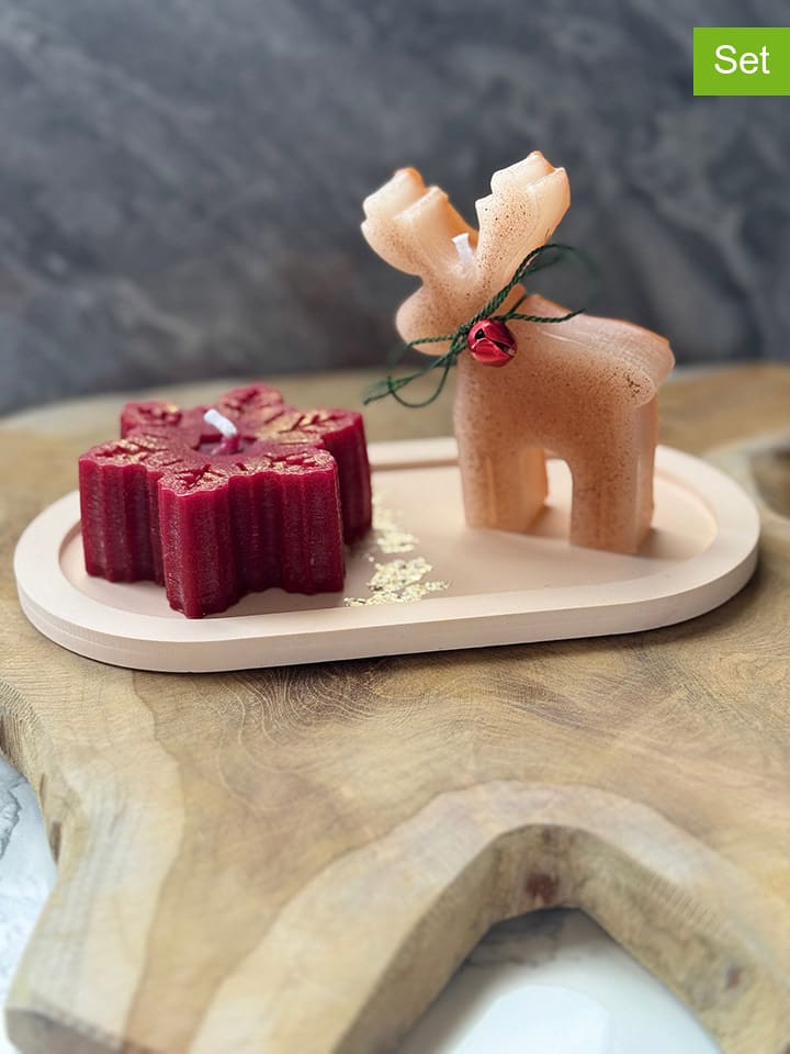 ABERTO DESIGN 3-częściowy zestaw w kolorze beżowo-czerwonym rozmiar: onesize