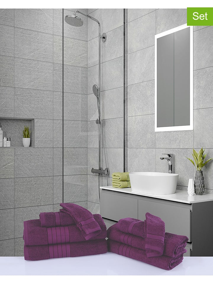 Good Morning 8-częściowy zestaw ręczników w kolorze bordowym rozmiar: 16x22 cm