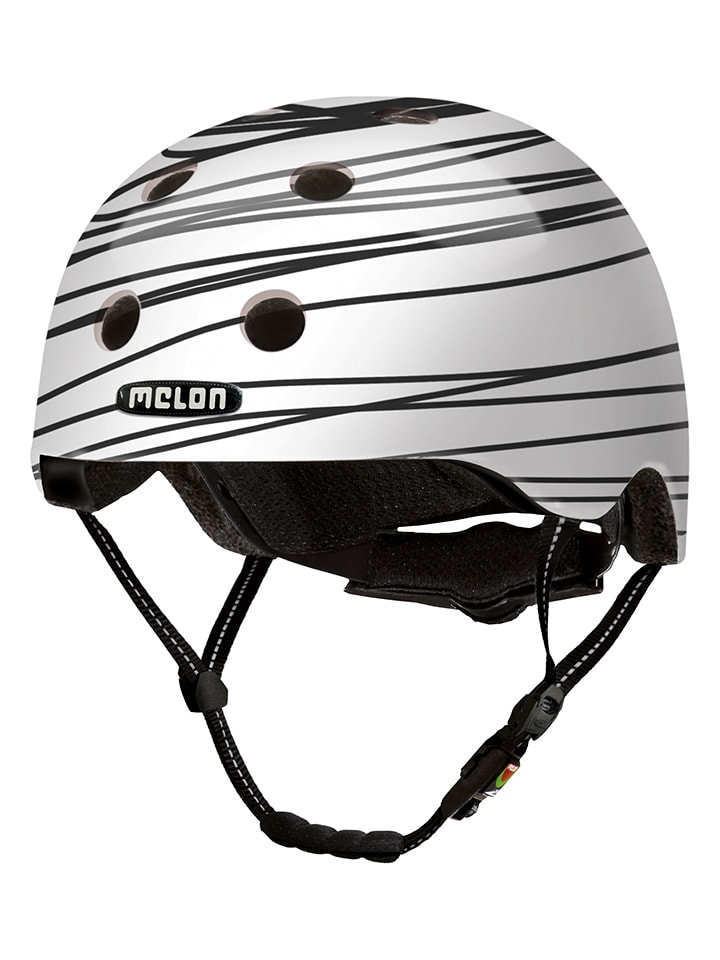 Melon Helmets Kask rowerowy "Scribble" w kolorze biało-czarnym rozmiar: 52-58 cm