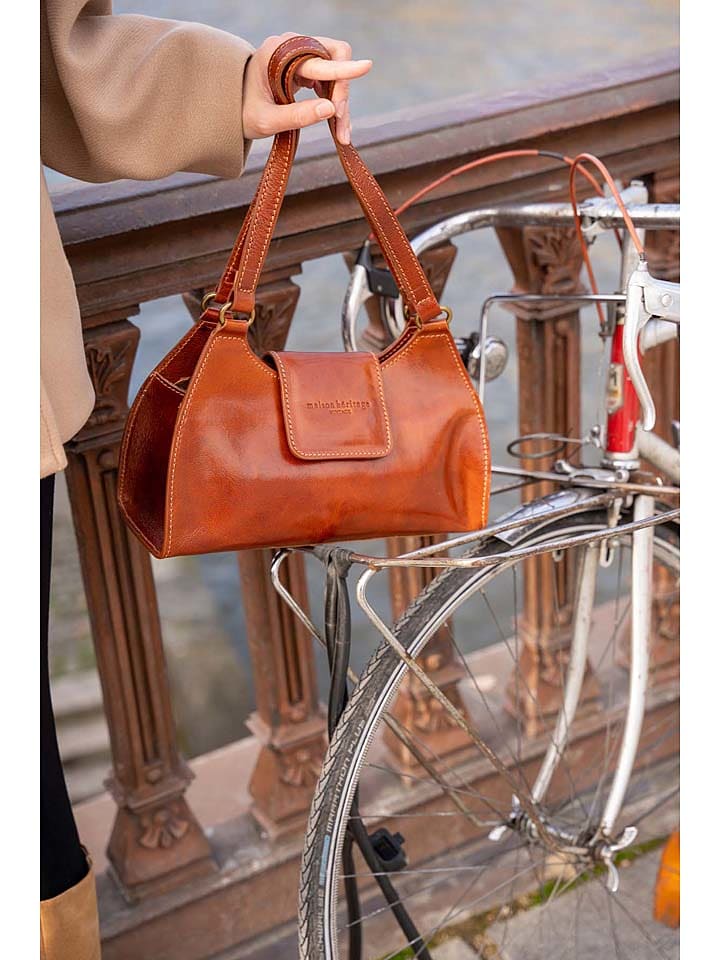 maison héritage PARIS Skórzana torebka "Alina" w kolorze jasnobrązowym - 32 x 19 x 9 cm rozmiar: onesize