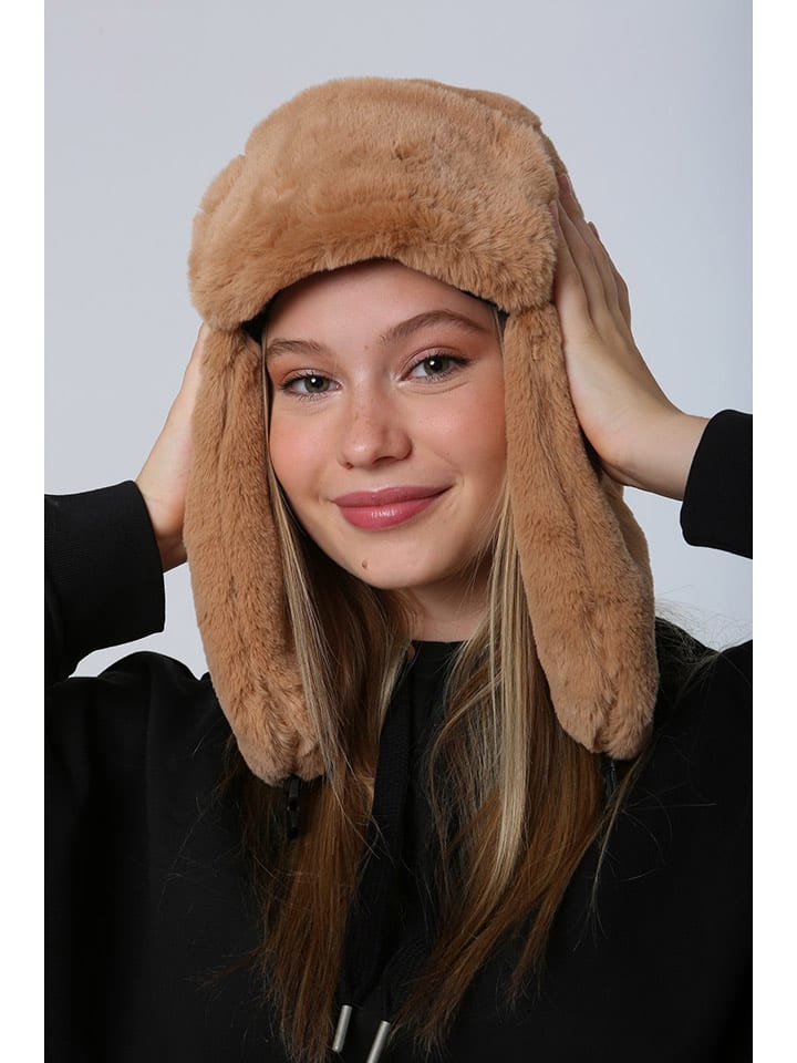 Lucky Bees Czapka w kolorze karmelowym rozmiar: onesize