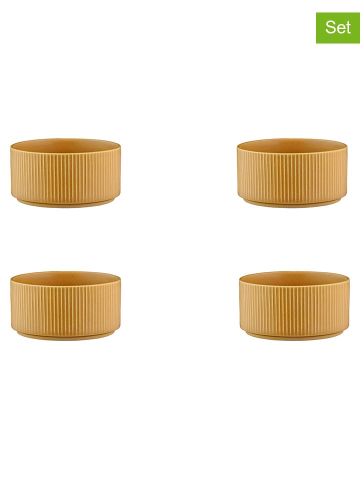 Björn Miski (4 szt.) "Scandi" w kolorze musztardowym do serwowania - Ø 12 cm rozmiar: onesize