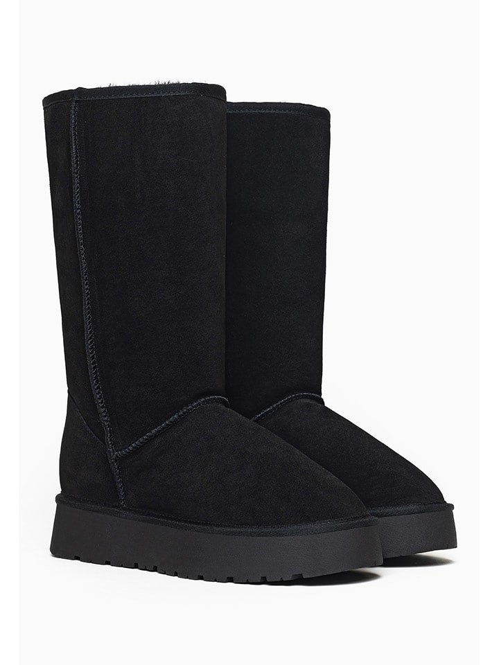 Gooce Skórzane kozaki zimowe "Elidir" w kolorze czarnym rozmiar: 38