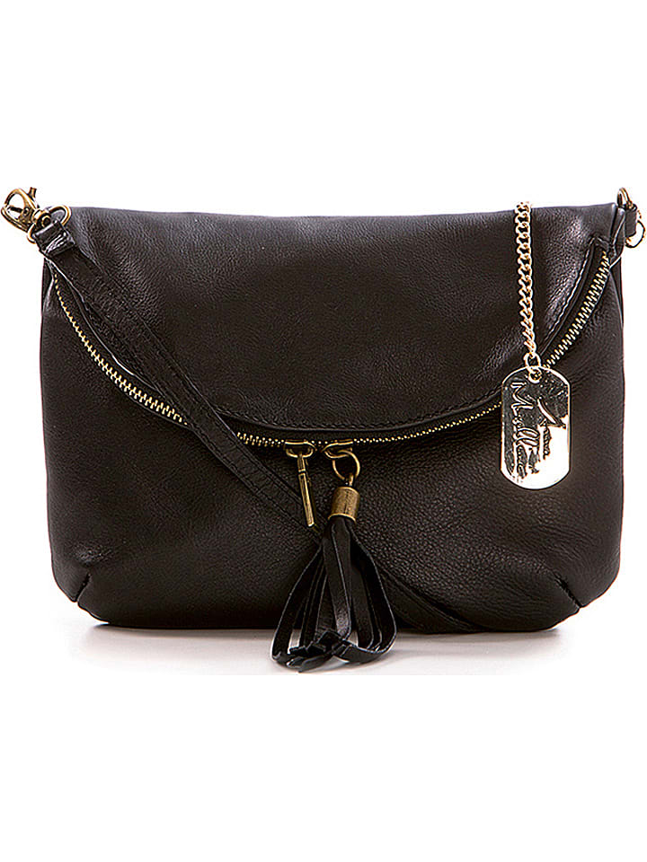 Anna Morellini Skórzana torebka "Alice" w kolorze czarnym - 22 x 18 x 2 cm rozmiar: onesize