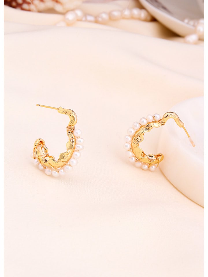 L'Atelier de Gaia Pozłacane kolczyki-półkreole z perłami rozmiar: onesize