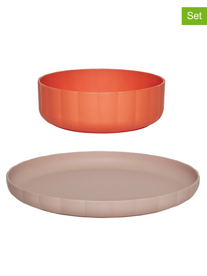 OYOY mini 2-częściowy zestaw "Pullo" w kolorze czerwono-jasnobrązowym - 12 m+ rozmiar: onesize