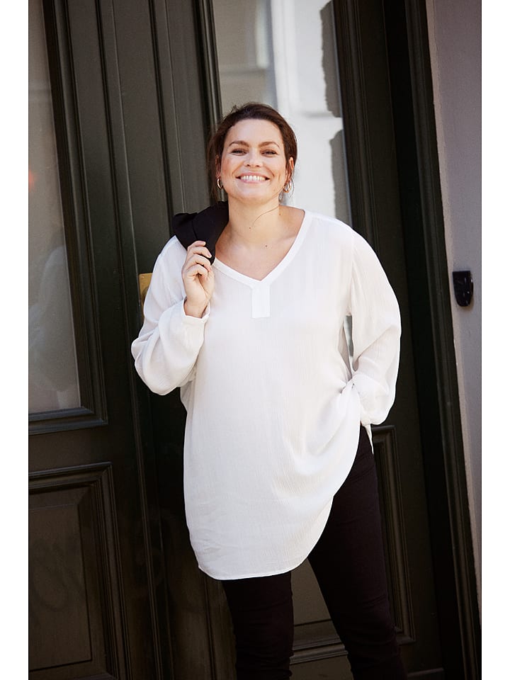 KAFFE curve Tunika "Ami" w kolorze białym rozmiar: 46