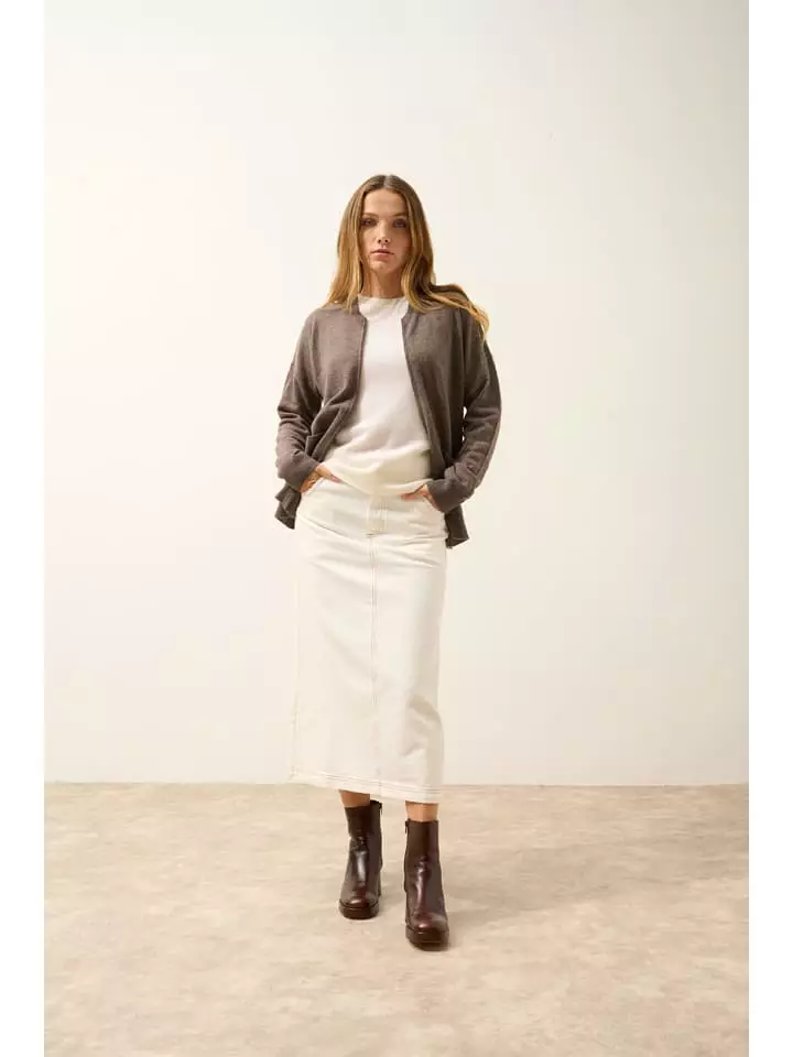 Just Cashmere Kaszmirowy kardigan "Ervie" w kolorze szarobrązowym rozmiar: S